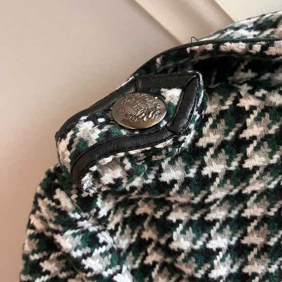 Jou Jou Green & Black Houndstooth Y2K Military Style Jacket sz M - Picture 7 of 8
